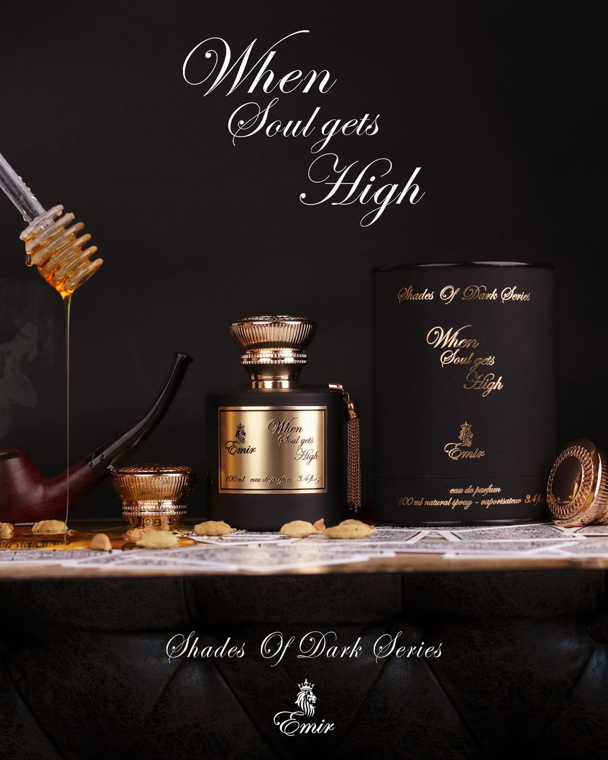 When Soul Gets High honey tobacco and amber perfume bottle