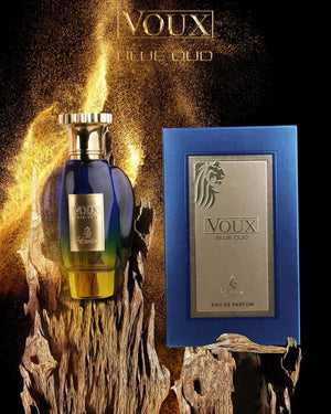 Voux Blue Oud by Emir fruity oud amber perfume bottle