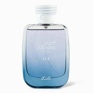 Hawas Ice by Rasasi 100ml unisex eau de parfum bottle