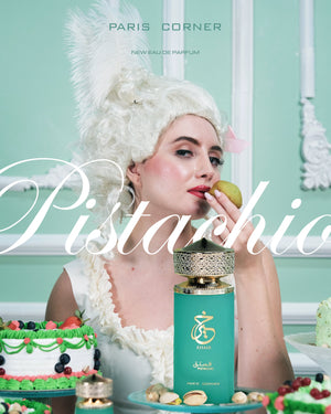Khair Pistachio by Paris Corner green and gold bottle