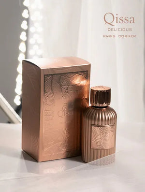 Qissa Delicious perfume with notes of chocolate, whipped cream, marshmallow, vanilla and musk