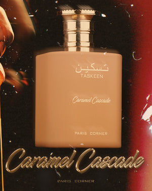 Taskeen Caramel Cascade caramel vanilla musk perfume bottle