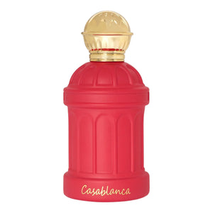Casablanca 100ml EDP by Khadlaj – floral fruity perfume with bergamot, orange, pear, lily of the valley, rose, ambergris, moss, and musk in an elegant bottle.