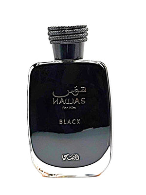 Hawas Black by Rasasi bottle and box