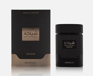 Khadlaj Shiyaaka Shadow 100ml EDP bottle — pink pepper, amber, cedar