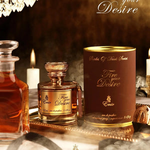 Fire Your Desire perfume by Emir – amber vanilla scent with cognac, cinnamon, and praline notes

