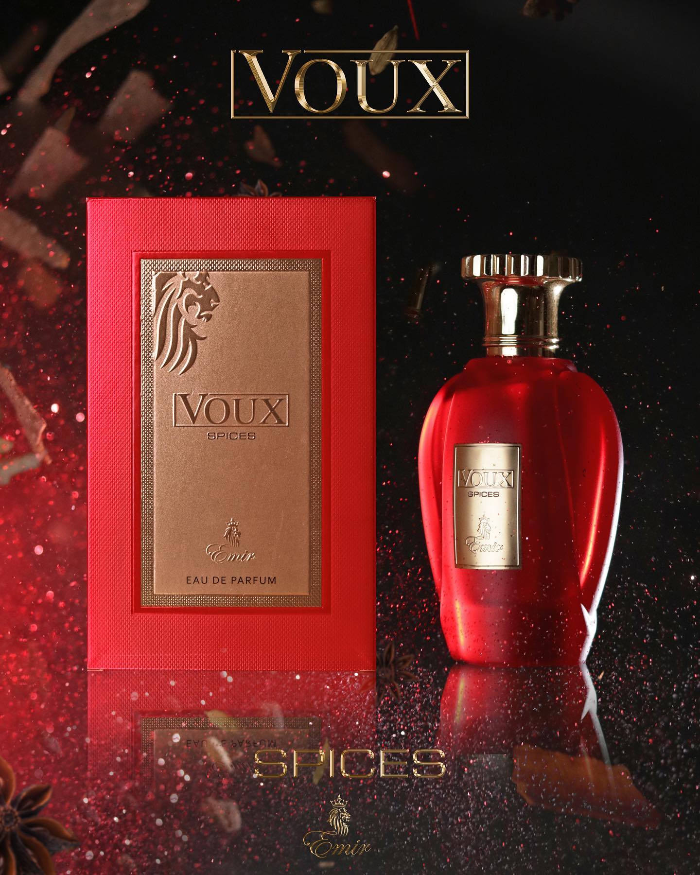 Voux Spices by Emir spicy sandalwood perfume bottle