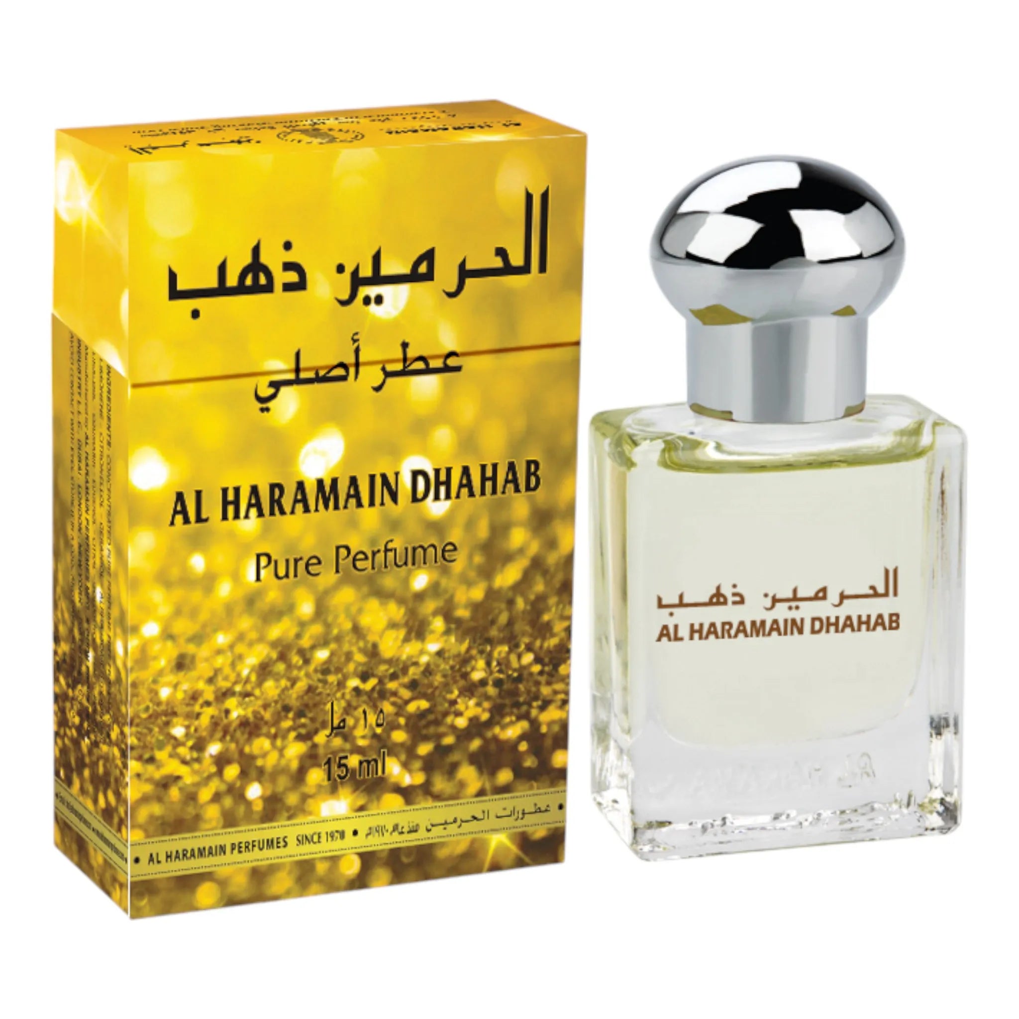 Haramain Dhahab 15ml – gold attar perfume oil with timeless oriental warmth and non-alcoholic formula

