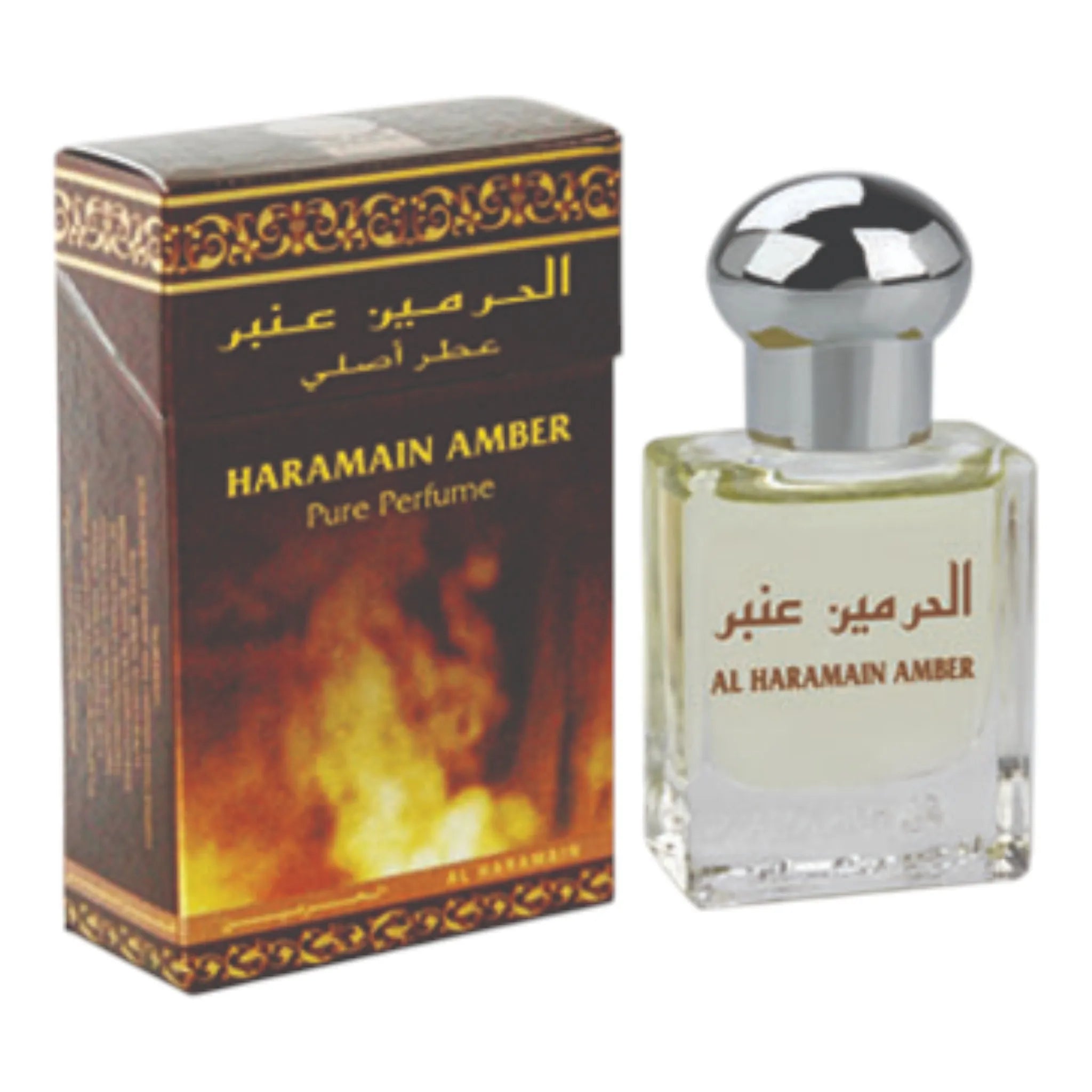 Haramain Amber 15ml – pure amber perfume oil attar for men and women, alcohol-free

