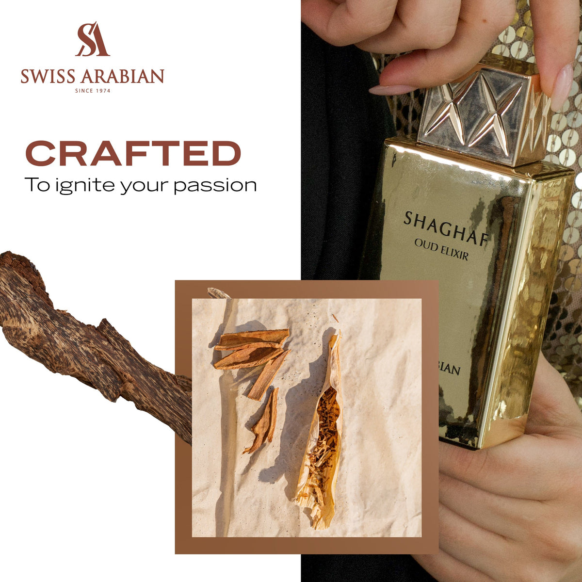 Swiss Arabian Shaghaf Oud Elixir Eau de Parfum 75ml - lifestyle image 3