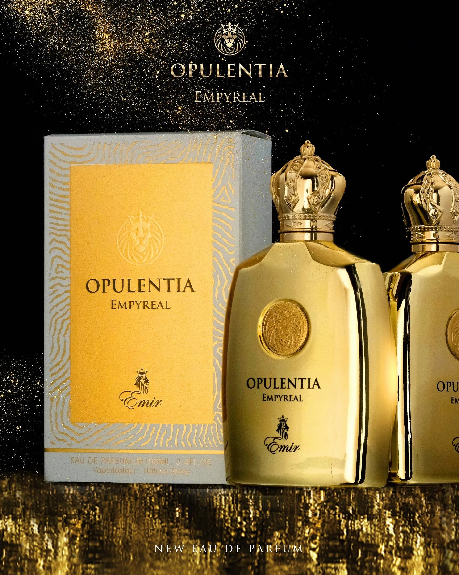 Opulentia Empyreal by Emir – citrus aquatic perfume with sea salt, lemon, bergamot, musk, and woody base


