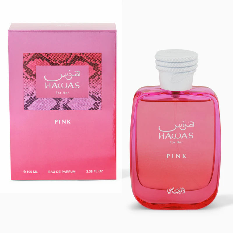 Hawas Pink by Rasasi | Sweet Floral Gourmand Perfume 100ml