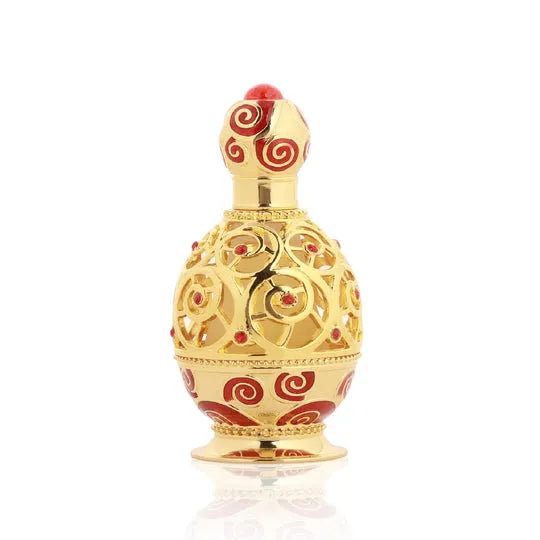 Haneen Gold 20ml non-alcoholic perfume oil by Khadlaj – long lasting floral musk fragrance with bergamot, rose, amber, vanilla, and skin-safe formulation.

