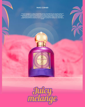 Juicy Melange by Paris Corner tropical berry perfume bottle