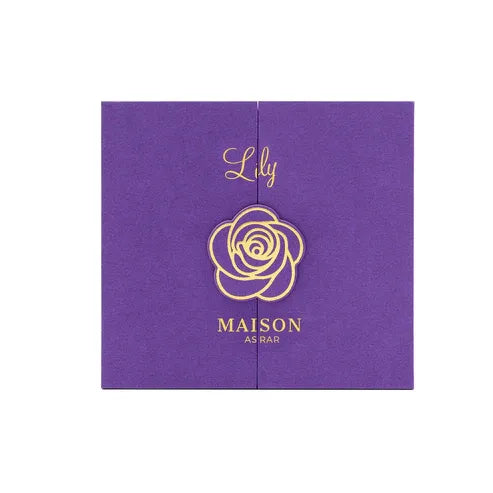 Long lasting perfume – Lily 100ml Eau de Parfum by Maison Asrar featuring floral fruity notes of lychee, rose, violet, musk, and vanilla.

