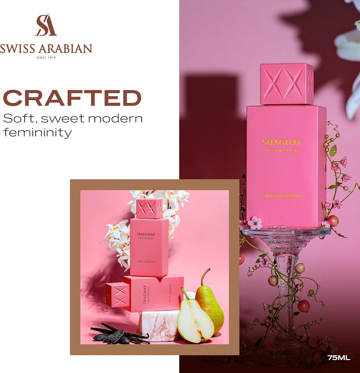 Swiss Arabian Shaghaf Nectar Blush Eau de Parfum 75ml - Swiss Arabian collection