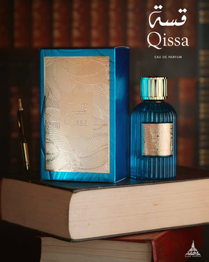 Qissa citrus leather and amber musk perfume bottle