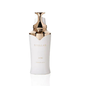 Stellar Musk 100ml EDP by Khadlaj – long lasting citrus musk perfume with bergamot, ginger, vetiver, patchouli, and amber in an elegant unisex bottle.

