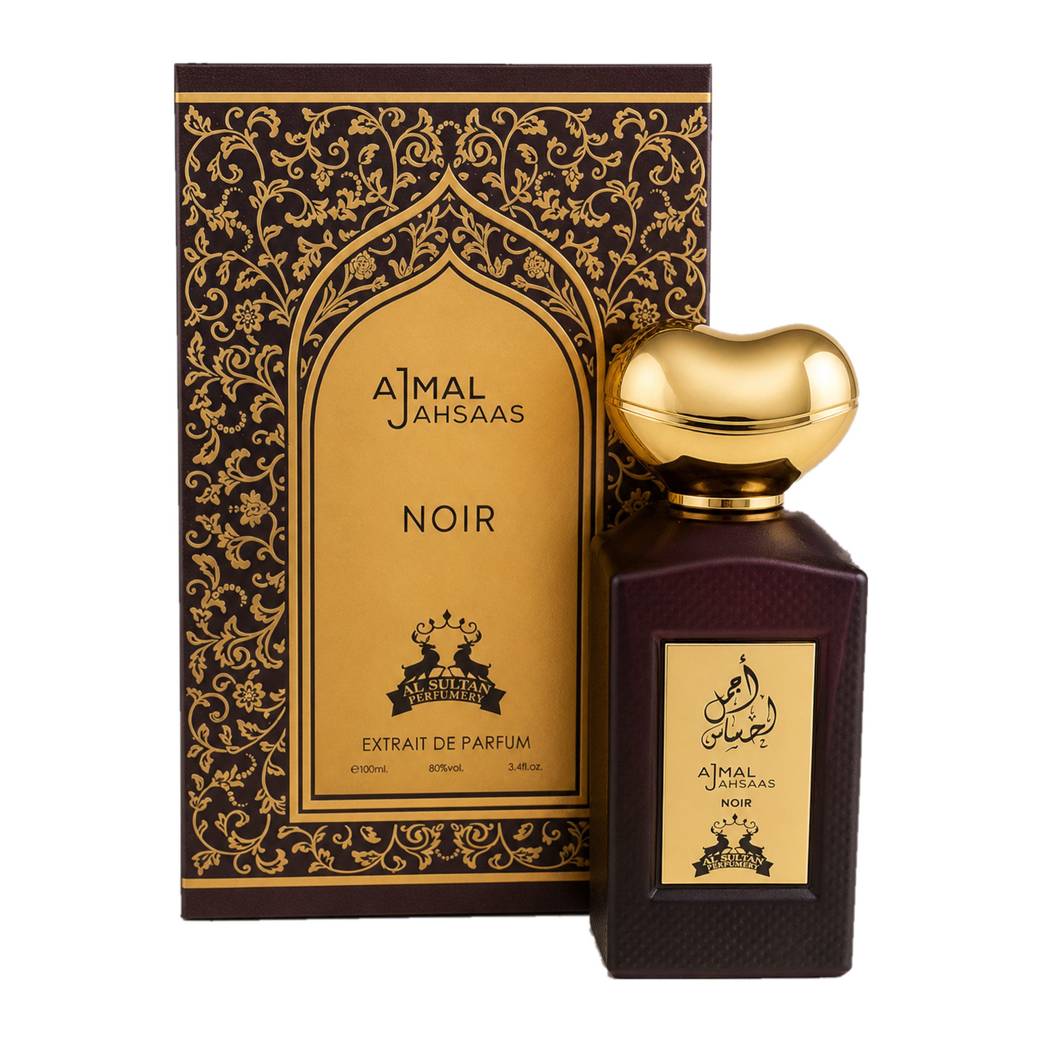 Ajmal Ahsaas Noir Extrait de Parfum 100ml bottle and gift box – Al Sultan Perfumery