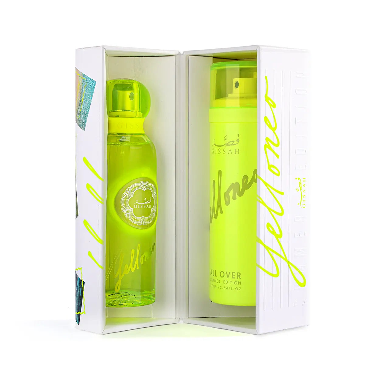 Yelloneo by Gissah perfume set packaging