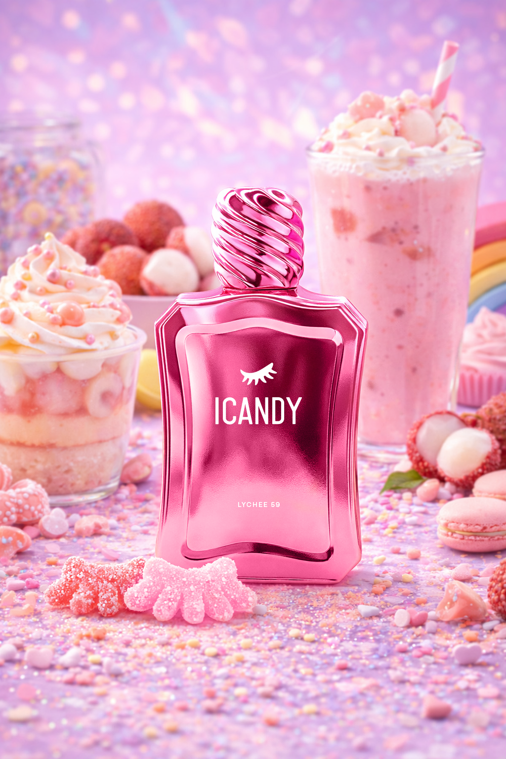 Lychee 59 perfume with candies