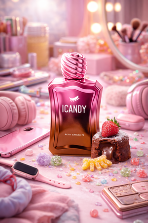 Chocolate Petit Gâteau 72 perfume flat lay