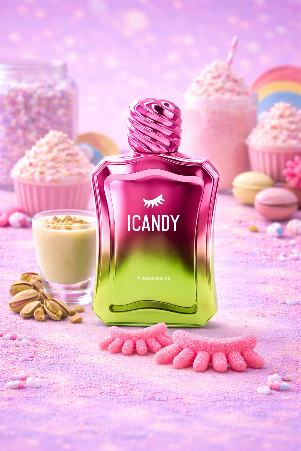 Pistachio 33 perfume with candies