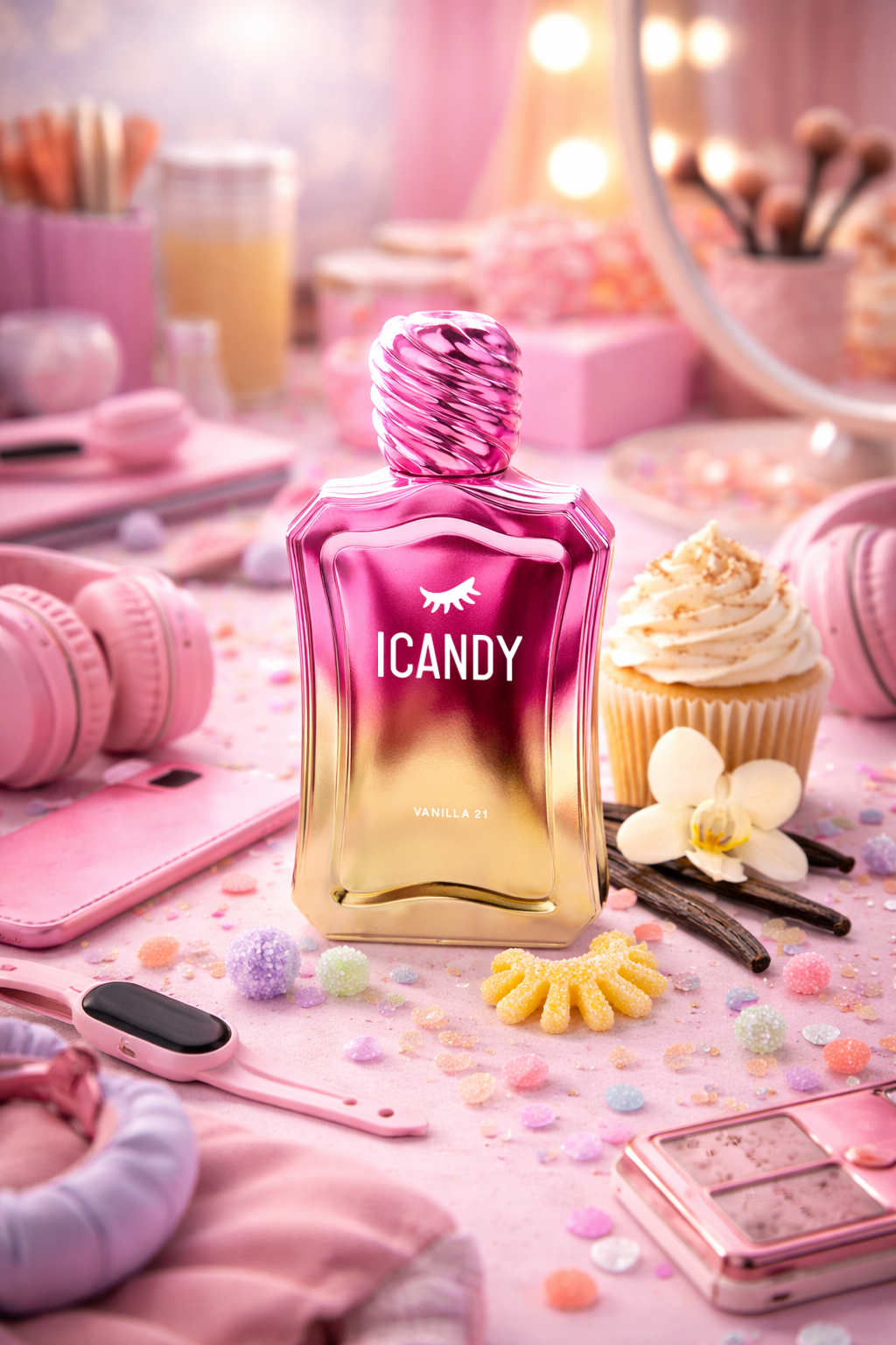 Vanilla Milkshake 21 perfume flat lay